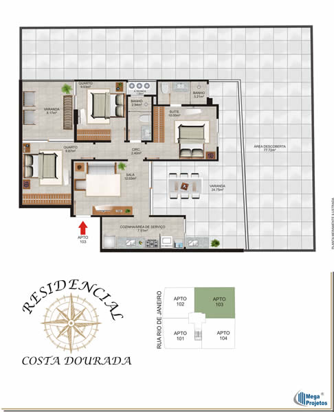 3 quartos com suíte - 179,90 M²