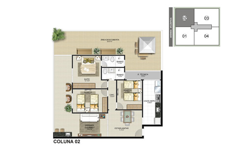 3 quartos com suíte - 150,86 M²