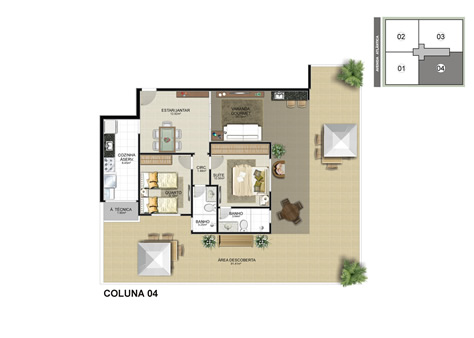 3 quartos com suíte - 107,26 M²